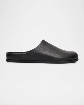 Vince Leo Grained Leather Clogs
