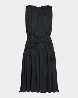 Vince Matte Jersey Gathered-Tier Sleeveless Dress