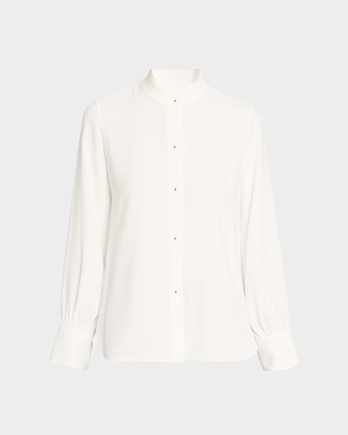 Vince Metal-Button Crepe Shirt