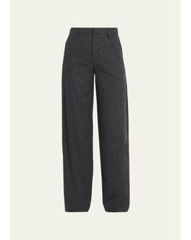 Vince Micro Houndstooth Wide-Leg Trousers