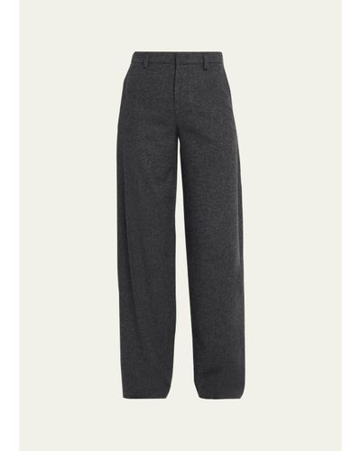 Vince Micro Houndstooth Wide-Leg Trousers