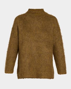 Vince Mock Turtleneck Brushed Wool-Blend Oversized Sweater