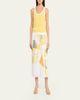 Vince Painted Satin-Viscose Midi Skirt - 2