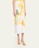 Vince Painted Satin-Viscose Midi Skirt - 4