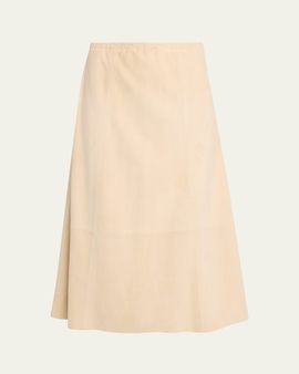 Vince Paneled Suede Maxi Skirt