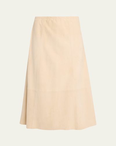 Vince Paneled Suede Maxi Skirt
