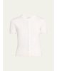 Vince Rib-Knit Cotton Short-Sleeve Cardigan - 1
