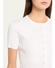 Vince Rib-Knit Cotton Short-Sleeve Cardigan - 5