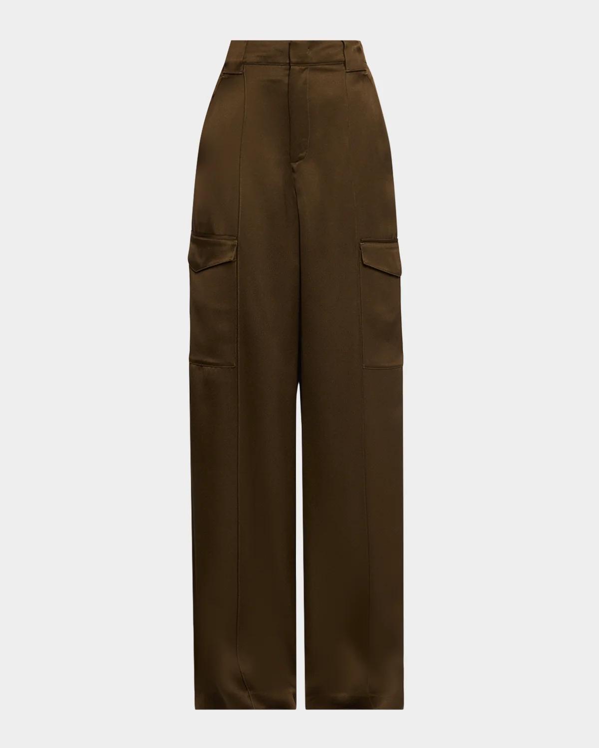 Vince Satin Utility High-Waist Trousers