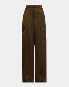 Vince Satin Utility High-Waist Trousers