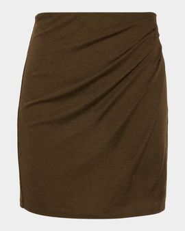 Vince Side-Drape Wool-Blend Mini Skirt