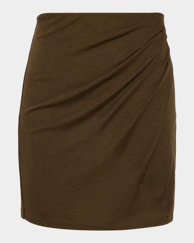 Vince Side-Drape Wool-Blend Mini Skirt