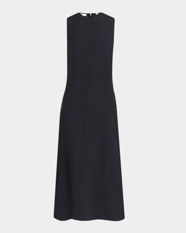 Vince Sleeveless Bias-Cut Linen-Blend Dress