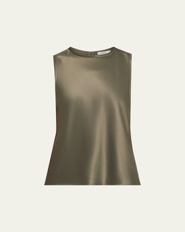 Vince Sleeveless Bias-Cut Satin Top