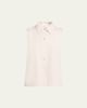 Vince Sleeveless Buttoned Poplin Top - 1