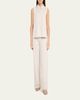 Vince Sleeveless Buttoned Poplin Top - 2