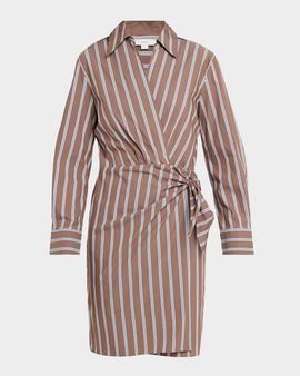 Vince Stripe Wrap Shirtdress