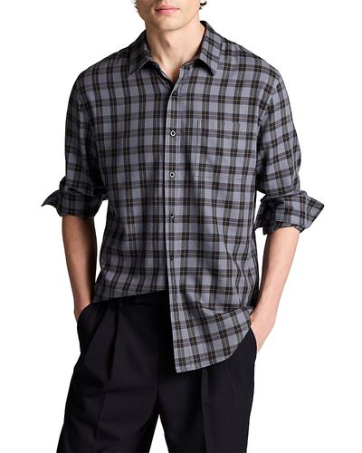 Vince Vince Allen Plaid Classic Fit Casual Button Down Shirt