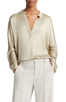 Vince Vince Band Collar Popover Shirt