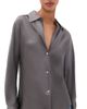 Vince Vince Bias Silk Button Down Shirt Wolf - 1
