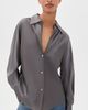Vince Vince Bias Silk Button Down Shirt Wolf - 2