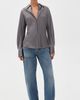 Vince Vince Bias Silk Button Down Shirt Wolf - 5