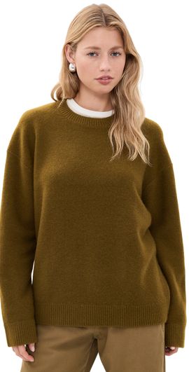 Vince Vince Boiled Cashmere Crew Moss Ochre