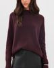 Vince Vince Boiled Cashmere Funnel Neck Pullover Blackberry - 2