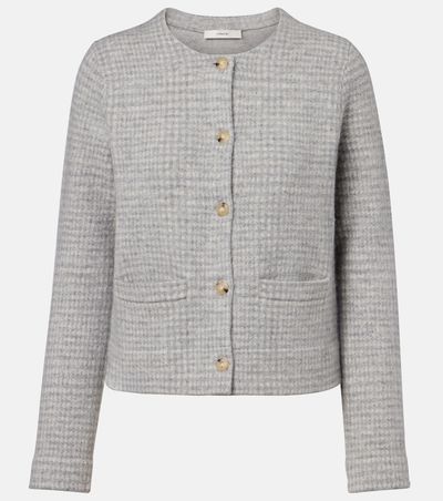 Vince Vince Checked wool and cashmere cardigan