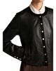 Vince Vince Collarless Crop Leather Jacket - 4