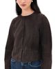 Vince Vince Collarless Cropped Suede Jacket Iron - 1
