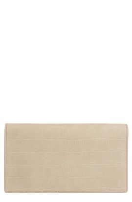Vince Vince Continental Croc Embossed Nubuck Leather Wallet