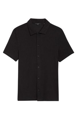 Vince Vince Cotton Blend Pointelle Button-Up Shirt