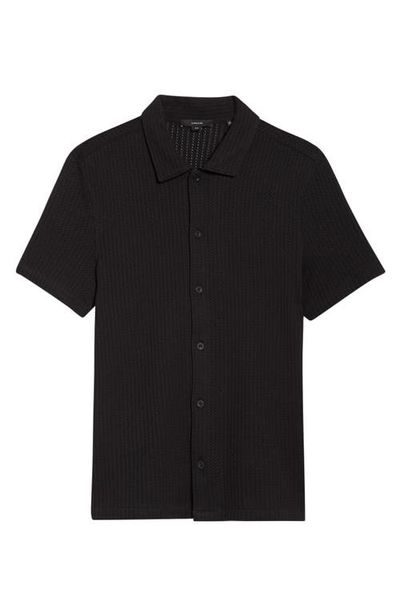 Vince Vince Cotton Blend Pointelle Button-Up Shirt
