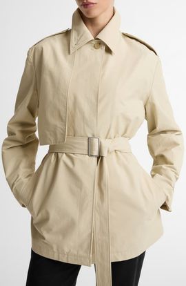 Vince Vince Cotton Blend Short Trench Coat