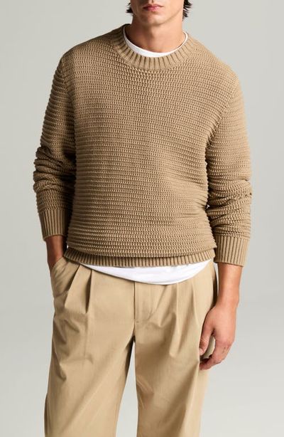 Vince Vince Crafted Textured Cotton & Cashmere Crewneck Sweater