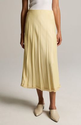 Vince Vince Creased Pleat Raw Hem Maxi Dress