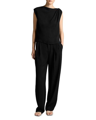Vince Vince Crepe Draped Shoulder Sleeveless Top