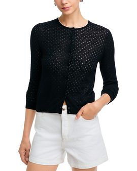 Vince Vince Crewneck Wool-Blend Dot Cardigan