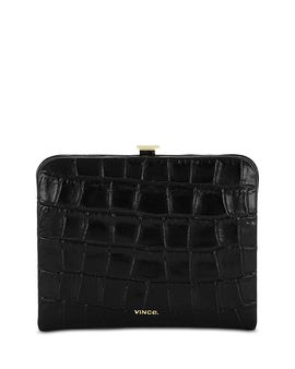Vince Vince Croc-Embossed Leather Frame Wallet