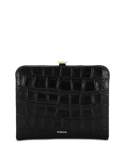 Vince Vince Croc-Embossed Leather Frame Wallet
