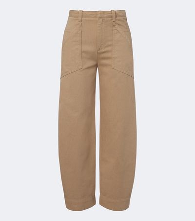 Vince Vince Cropped cotton twill barrel-leg pants