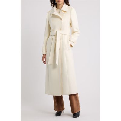 Vince Vince Double Breasted Wool & Cashmere Blend Maxi Coat