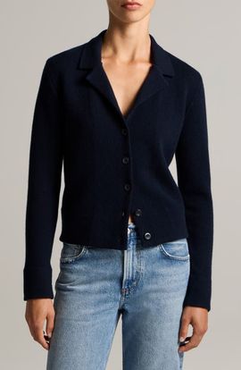Vince Vince Double Face Notch Collar Cardigan