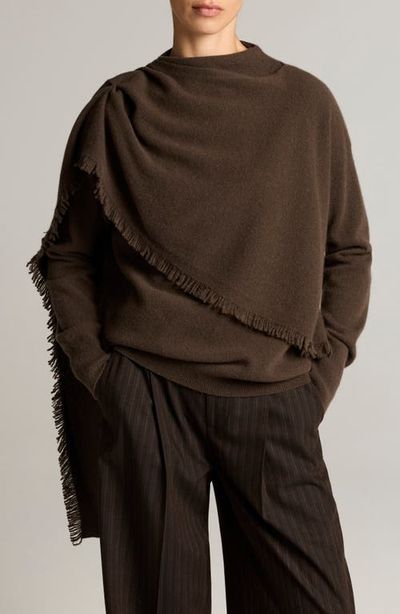 Vince Vince Draped Fringe Scarf Sweater