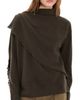 Vince Vince Draped Fringe Scarf Sweater pinewood - 1