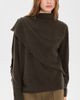 Vince Vince Draped Fringe Scarf Sweater pinewood - 3