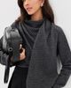 Vince Vince Draped Scarf Houndstooth Sweater Grey Combo - 2