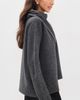 Vince Vince Draped Scarf Houndstooth Sweater Grey Combo - 4