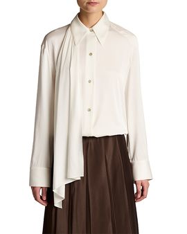 Vince Vince Draped Scarf Tie Long Sleeve Shirt